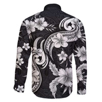 Hawaiian-Polynesian Art Tattoo Family Matching Tank Maxi Dress and Hawaiian Shirt Hibiscus and Plumeria Grayscale LT03 - Polynesian Pride