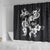 Hawaiian-Polynesian Art Tattoo Shower Curtain Hibiscus and Plumeria Grayscale