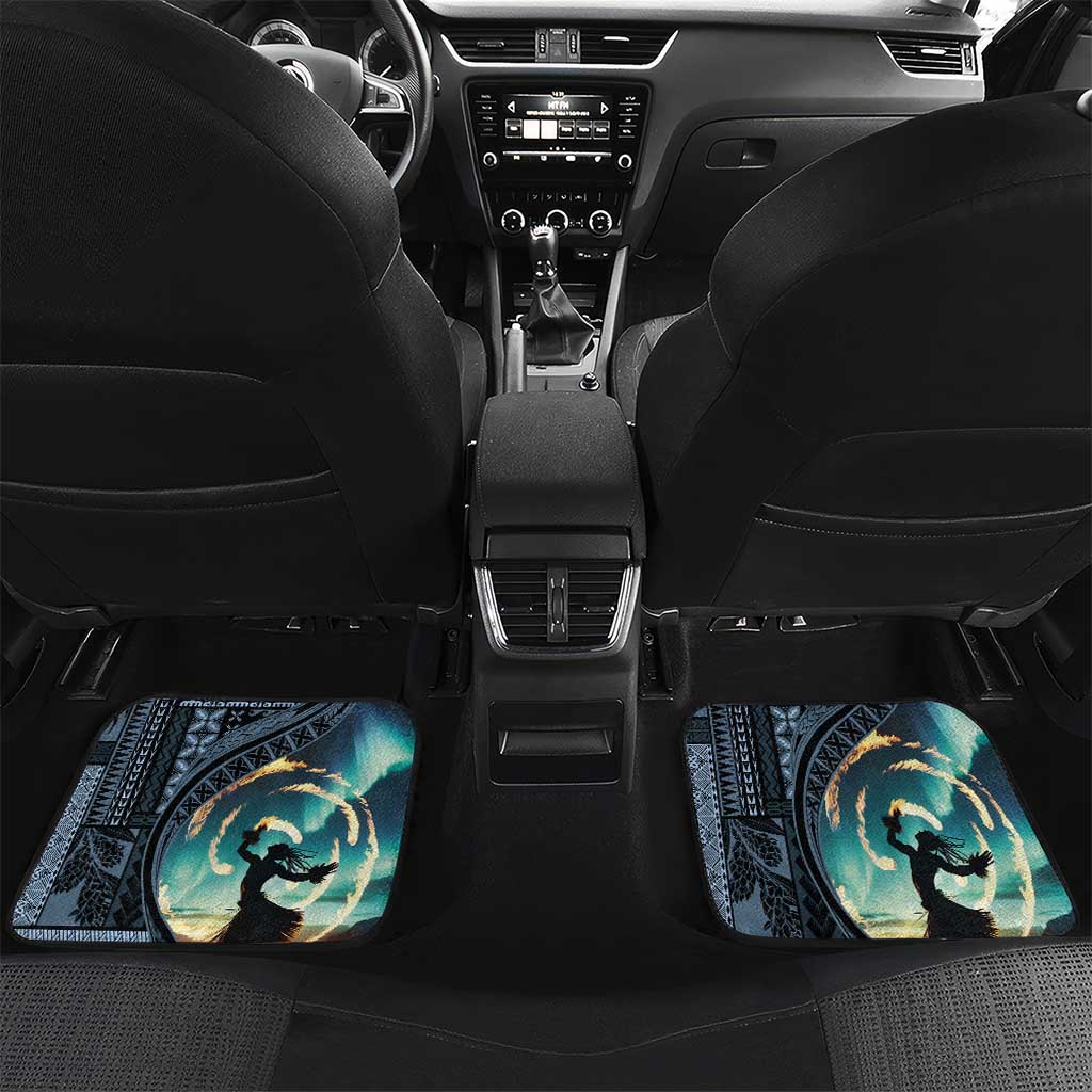 Samoan Siapo Motif and Siva Afi Dance Car Mats LT03 Set 2pcs - Back Blue - Polynesian Pride