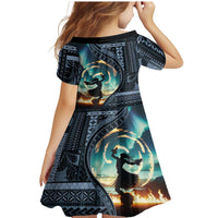 Samoan Siapo Motif and Siva Afi Dance Family Matching Mermaid Dress and Hawaiian Shirt LT03 - Polynesian Pride