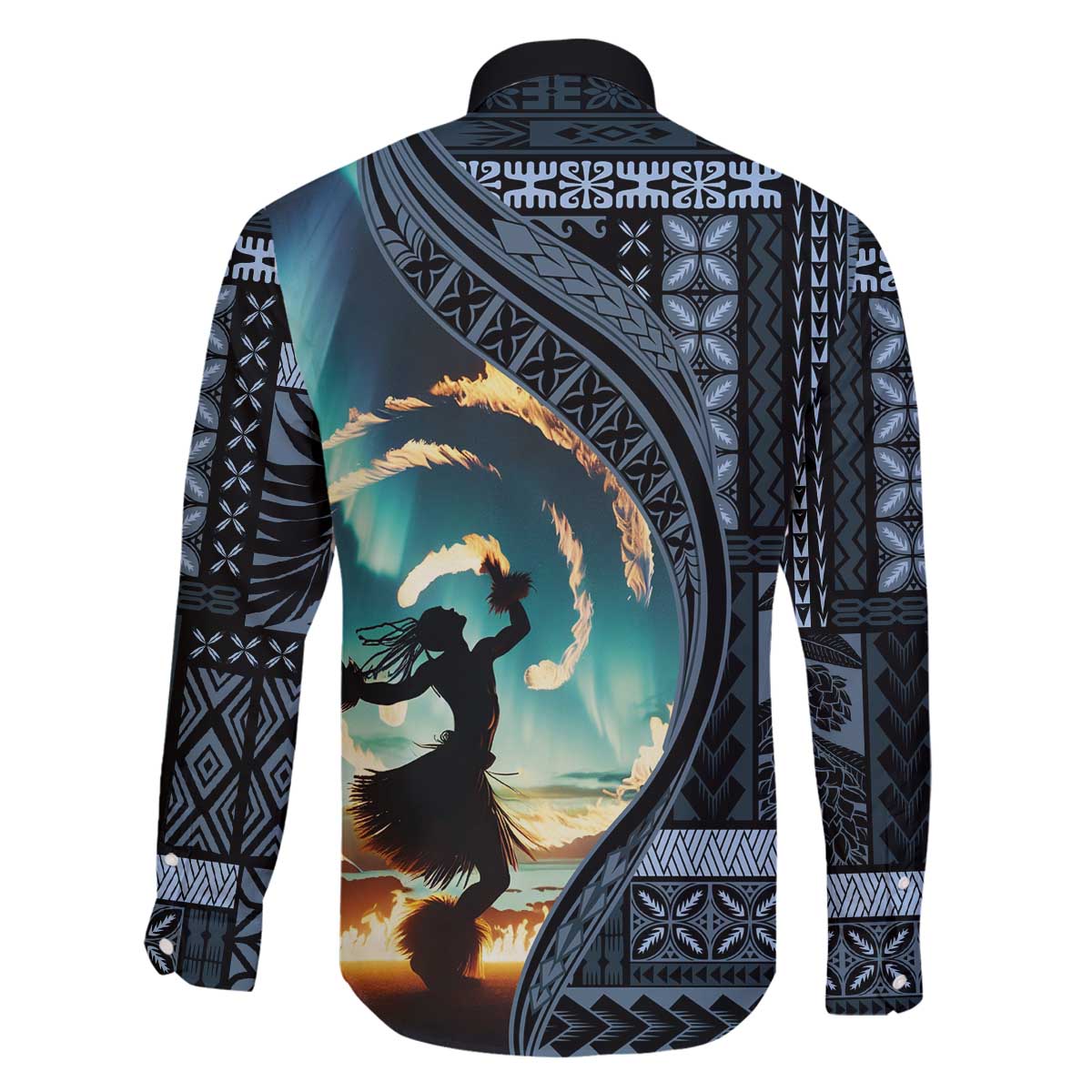 Samoan Siapo Motif and Siva Afi Dance Family Matching Puletasi and Hawaiian Shirt LT03 - Polynesian Pride