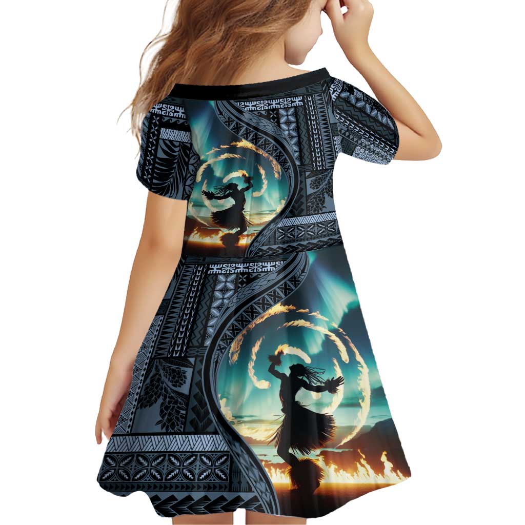 Samoan Siapo Motif and Siva Afi Dance Family Matching Tank Maxi Dress and Hawaiian Shirt LT03 - Polynesian Pride
