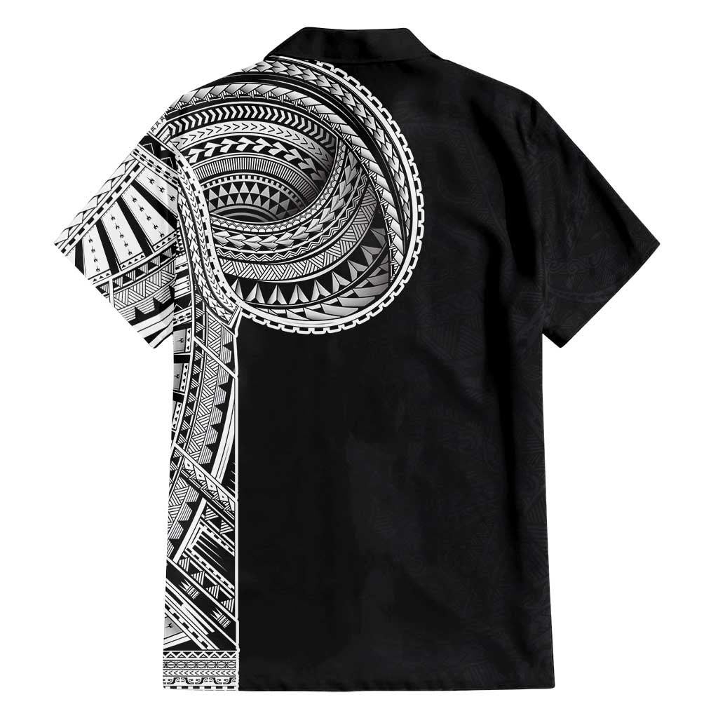 Samoan Art Tattoo Polynesian Pattern Family Matching Long Sleeve Bodycon Dress and Hawaiian Shirt LT03 - Polynesian Pride