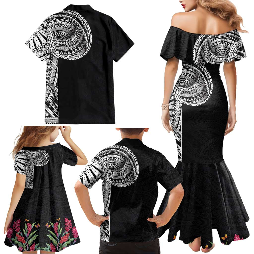 Samoan Art Tattoo Polynesian Pattern Family Matching Mermaid Dress and Hawaiian Shirt LT03 - Polynesian Pride