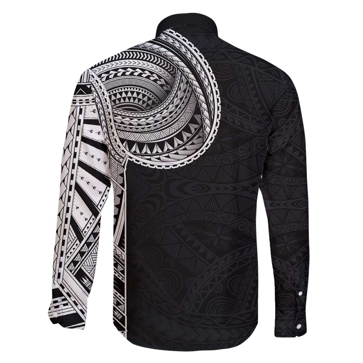 Samoan Art Tattoo Polynesian Pattern Family Matching Off The Shoulder Long Sleeve Dress and Hawaiian Shirt LT03 - Polynesian Pride