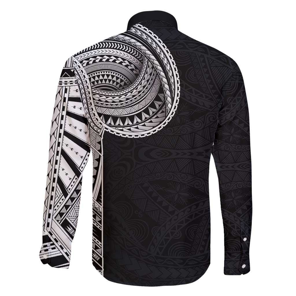 Samoan Art Tattoo Polynesian Pattern Family Matching Short Sleeve Bodycon Dress and Hawaiian Shirt LT03 - Polynesian Pride