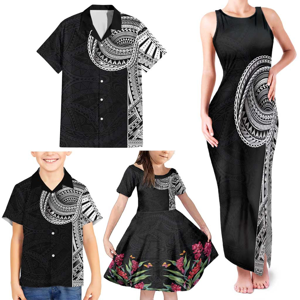 Samoan Art Tattoo Polynesian Pattern Family Matching Tank Maxi Dress and Hawaiian Shirt LT03 - Polynesian Pride