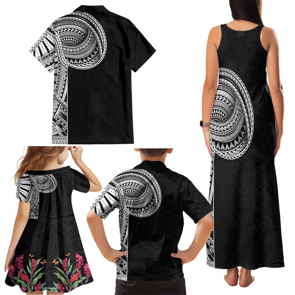 Samoan Art Tattoo Polynesian Pattern Family Matching Tank Maxi Dress and Hawaiian Shirt LT03 - Polynesian Pride