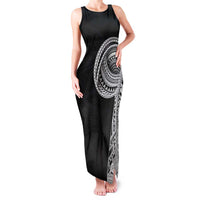 Samoan Art Tattoo Polynesian Pattern Family Matching Tank Maxi Dress and Hawaiian Shirt LT03 Mom's Dress Black - Polynesian Pride