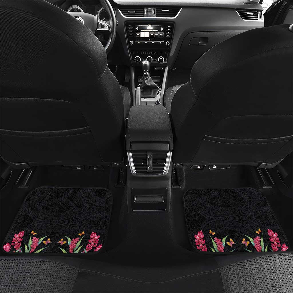 Samoan Warrior Art Tattoo Car Mats Polynesian Pattern and Teuila