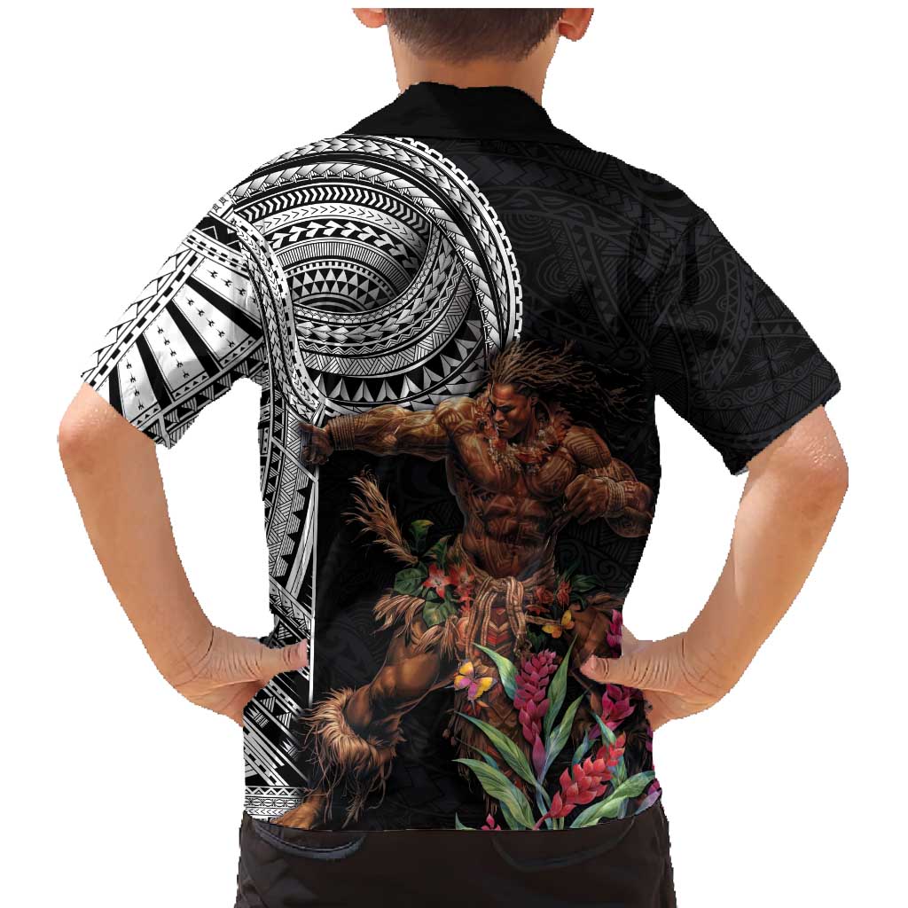 Samoan Warrior Art Tattoo Family Matching Mermaid Dress and Hawaiian Shirt Polynesian Pattern and Teuila LT03 - Polynesian Pride