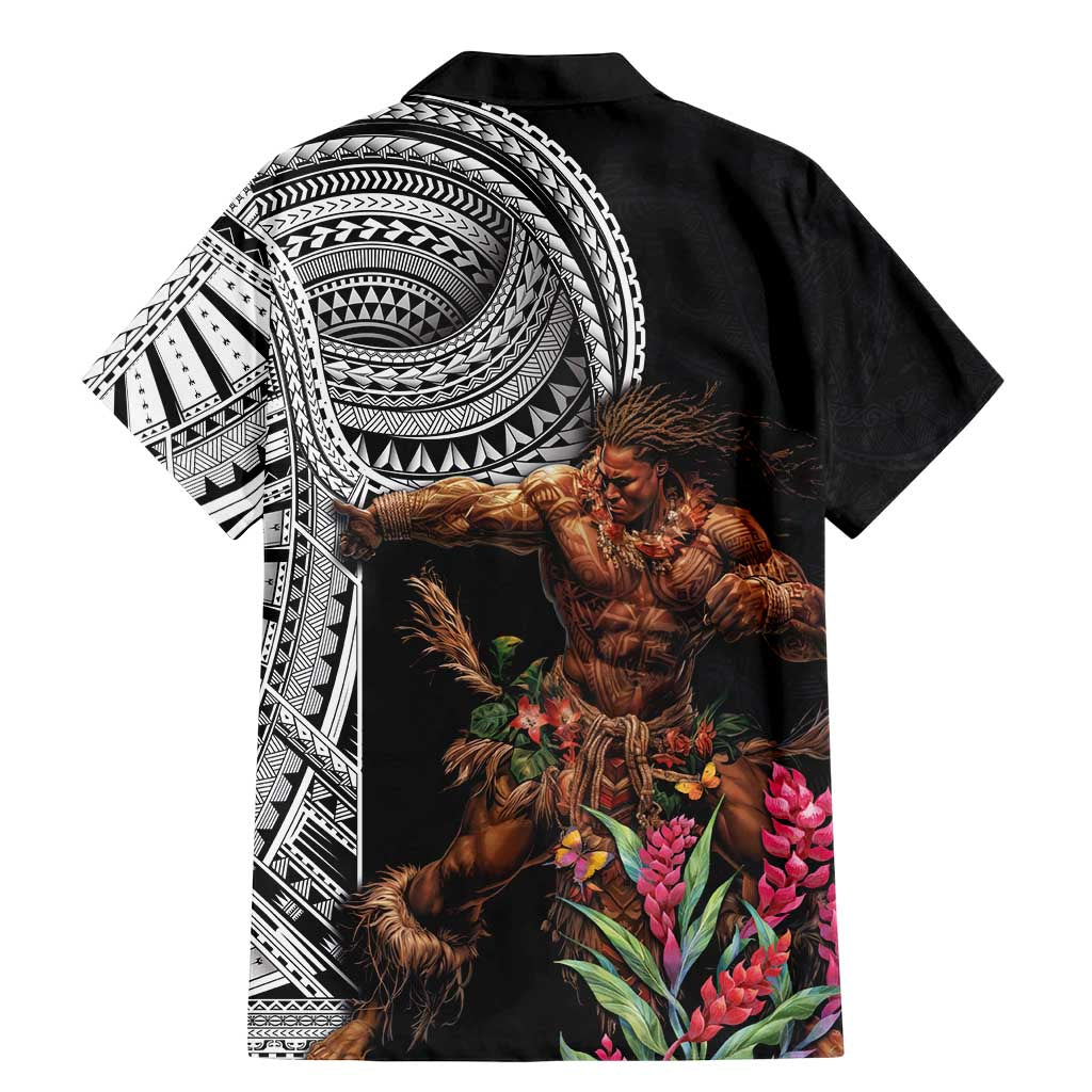 Samoan Warrior Art Tattoo Family Matching Mermaid Dress and Hawaiian Shirt Polynesian Pattern and Teuila LT03 - Polynesian Pride