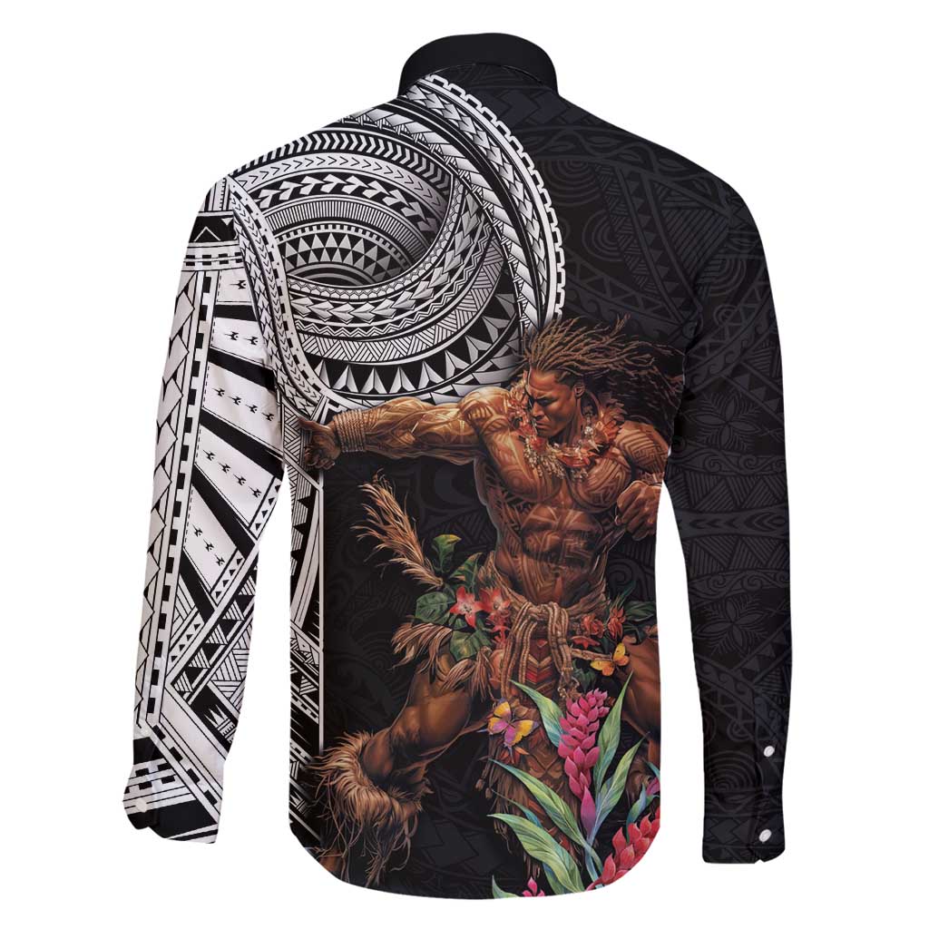 Samoan Warrior Art Tattoo Family Matching Mermaid Dress and Hawaiian Shirt Polynesian Pattern and Teuila LT03 - Polynesian Pride
