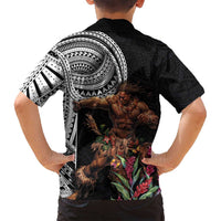 Samoan Warrior Art Tattoo Family Matching Tank Maxi Dress and Hawaiian Shirt Polynesian Pattern and Teuila LT03 - Polynesian Pride