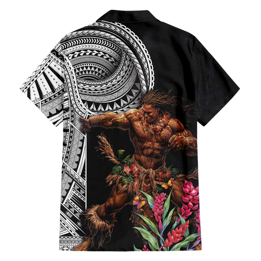 Samoan Warrior Art Tattoo Family Matching Tank Maxi Dress and Hawaiian Shirt Polynesian Pattern and Teuila LT03 - Polynesian Pride