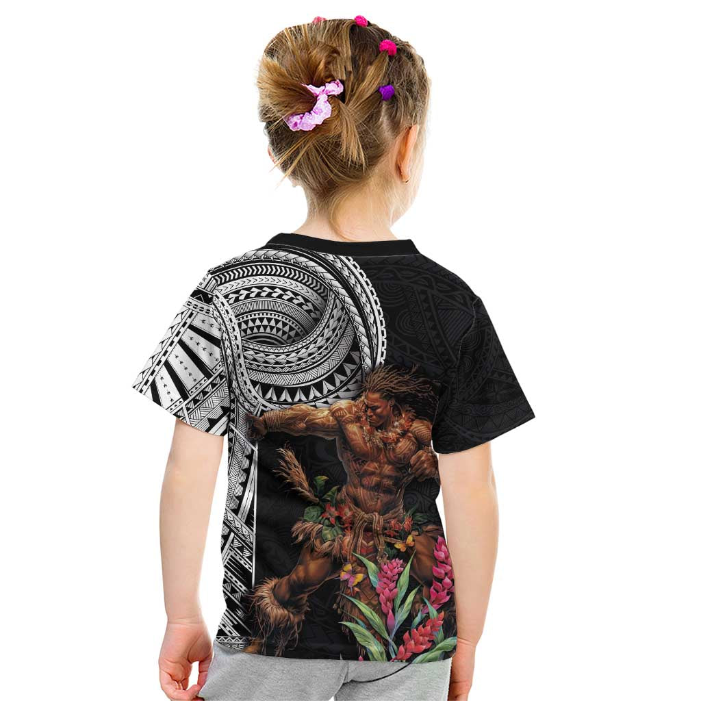 Samoan Warrior Art Tattoo Kid T Shirt Polynesian Pattern and Teuila LT03 - Polynesian Pride