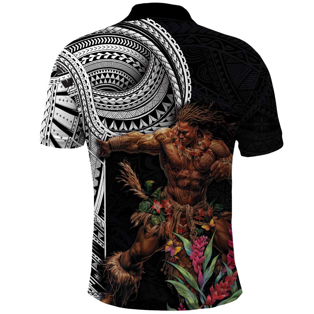 Samoan Warrior Art Tattoo Polo Shirt Polynesian Pattern and Teuila LT03 - Polynesian Pride