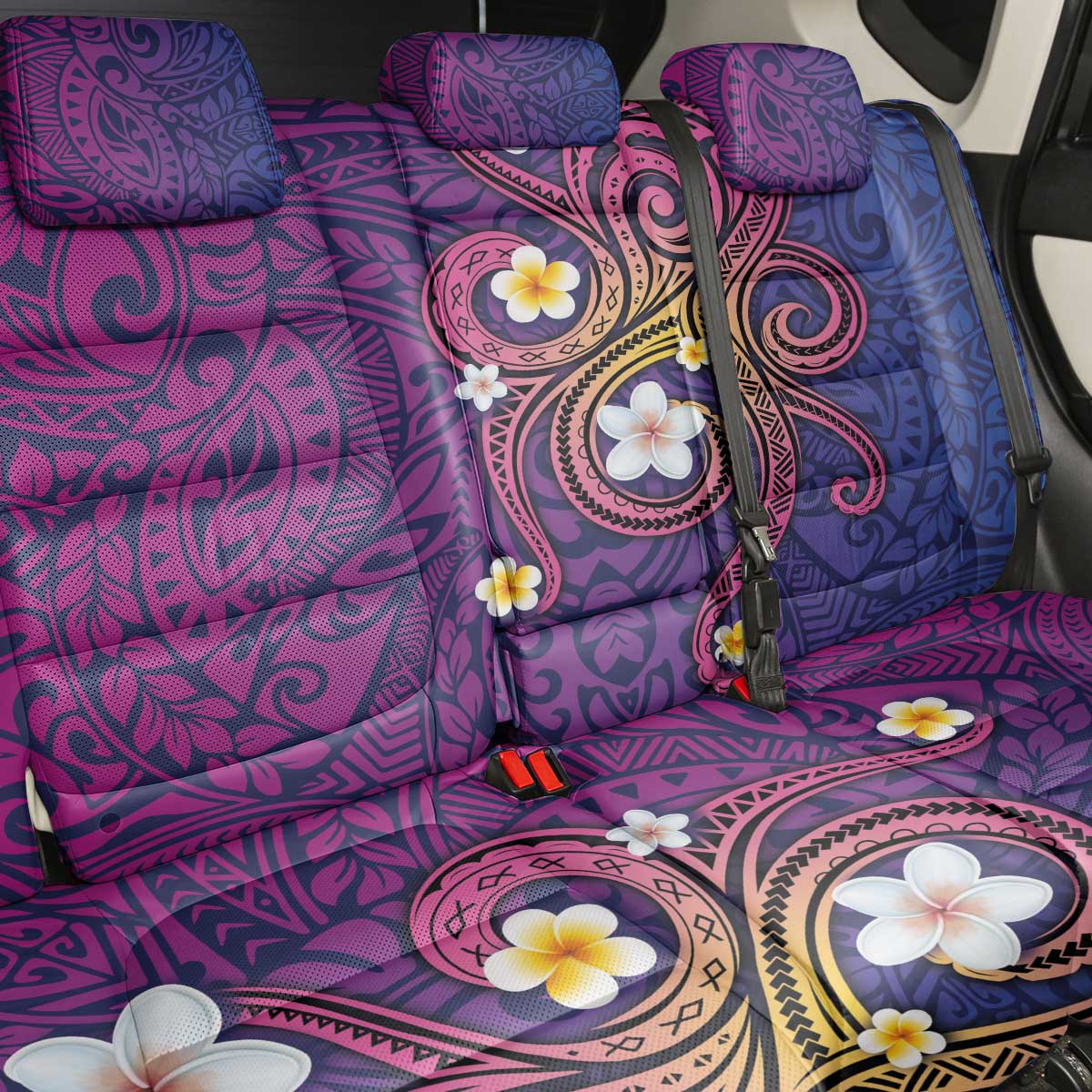 Hawaiian Octopus Tattoo and Frangipani Back Car Seat Cover LT03 - Polynesian Pride