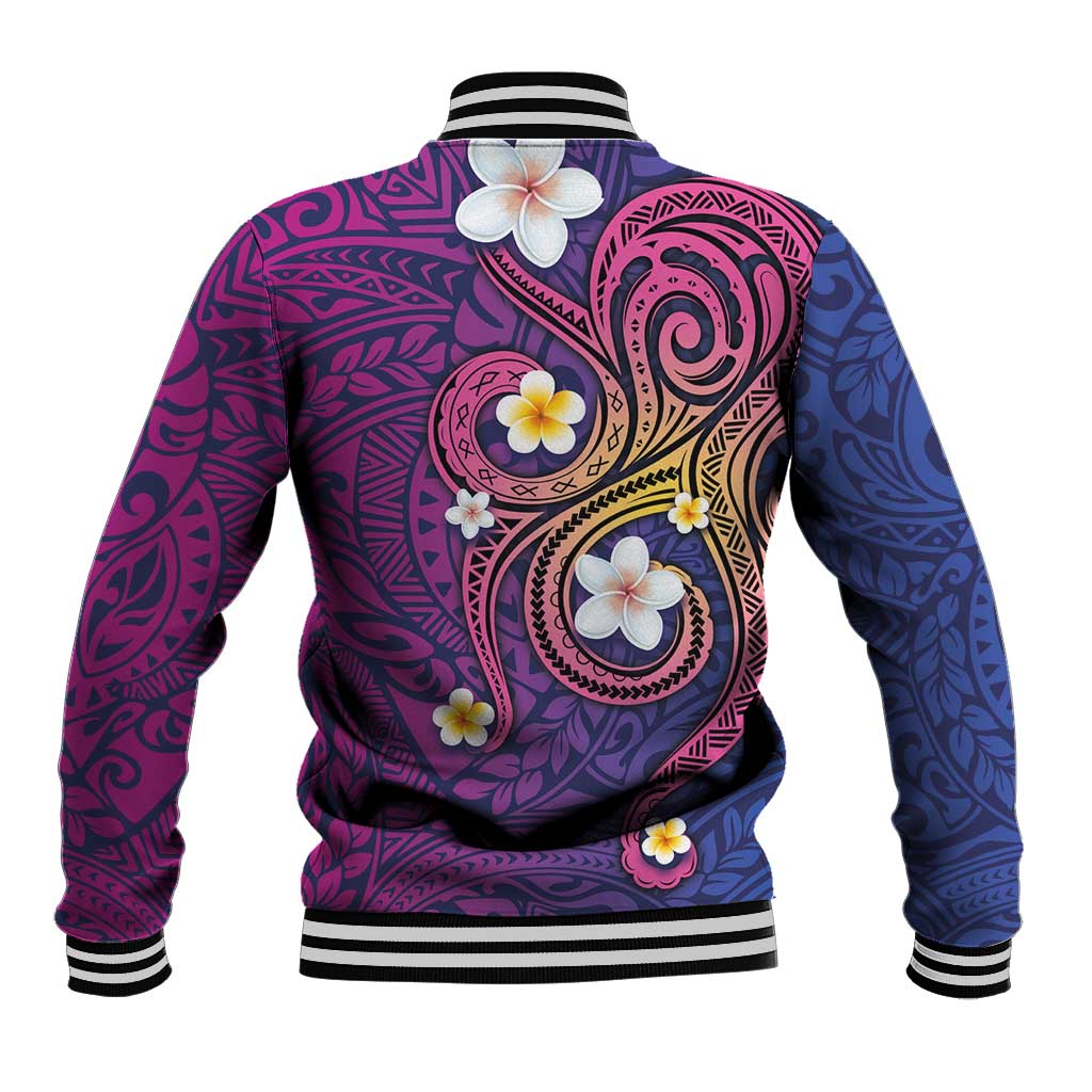 Hawaiian Octopus Tattoo and Frangipani Baseball Jacket