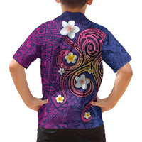 Hawaiian Octopus Tattoo and Frangipani Family Matching Off Shoulder Maxi Dress and Hawaiian Shirt LT03 - Polynesian Pride