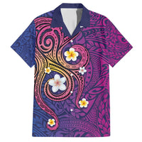 Hawaiian Octopus Tattoo and Frangipani Family Matching Off Shoulder Maxi Dress and Hawaiian Shirt LT03 Dad's Shirt - Short Sleeve Purple - Polynesian Pride
