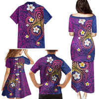Hawaiian Octopus Tattoo and Frangipani Family Matching Puletasi and Hawaiian Shirt LT03 - Polynesian Pride