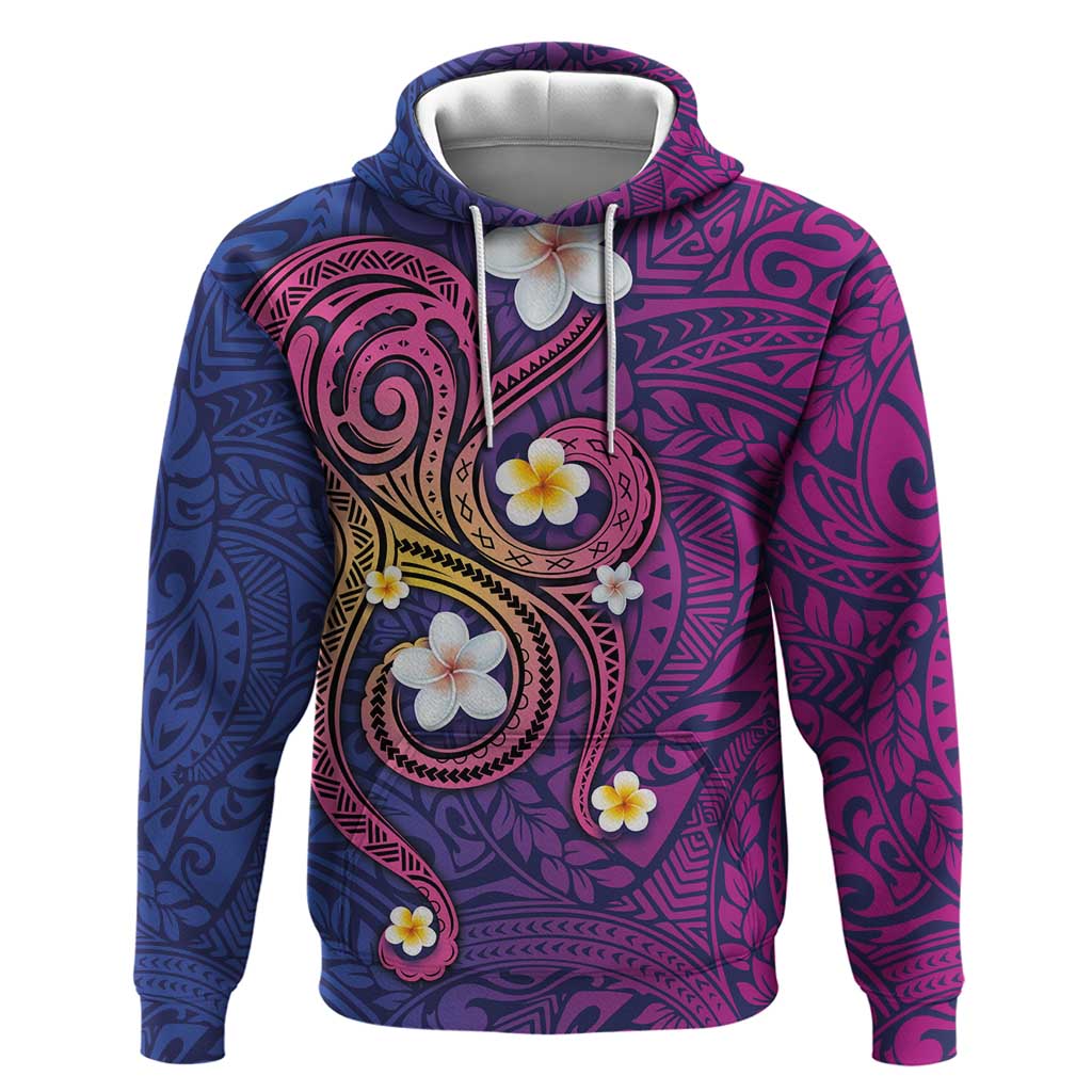 Hawaiian Octopus Tattoo and Frangipani Hoodie LT03 Pullover Hoodie Purple - Polynesian Pride