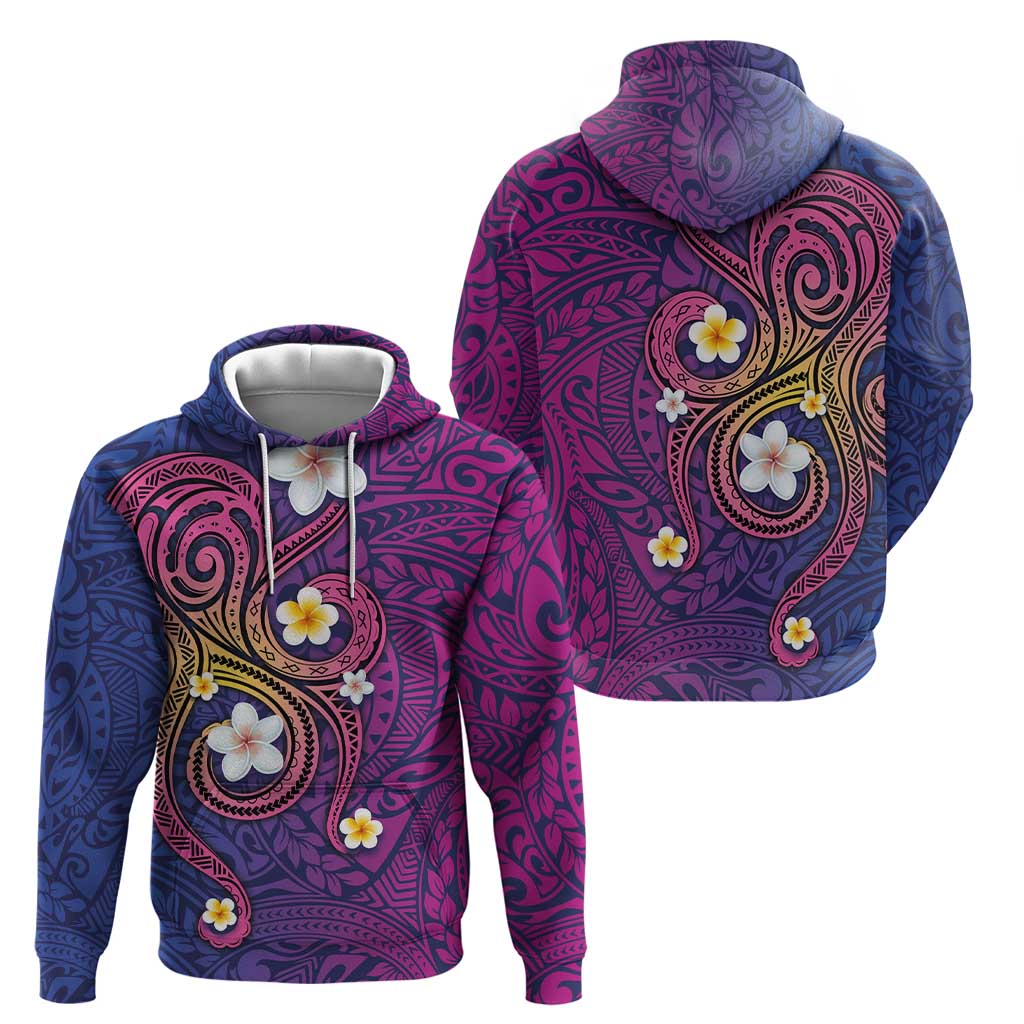 Hawaiian Octopus Tattoo and Frangipani Hoodie LT03 - Polynesian Pride