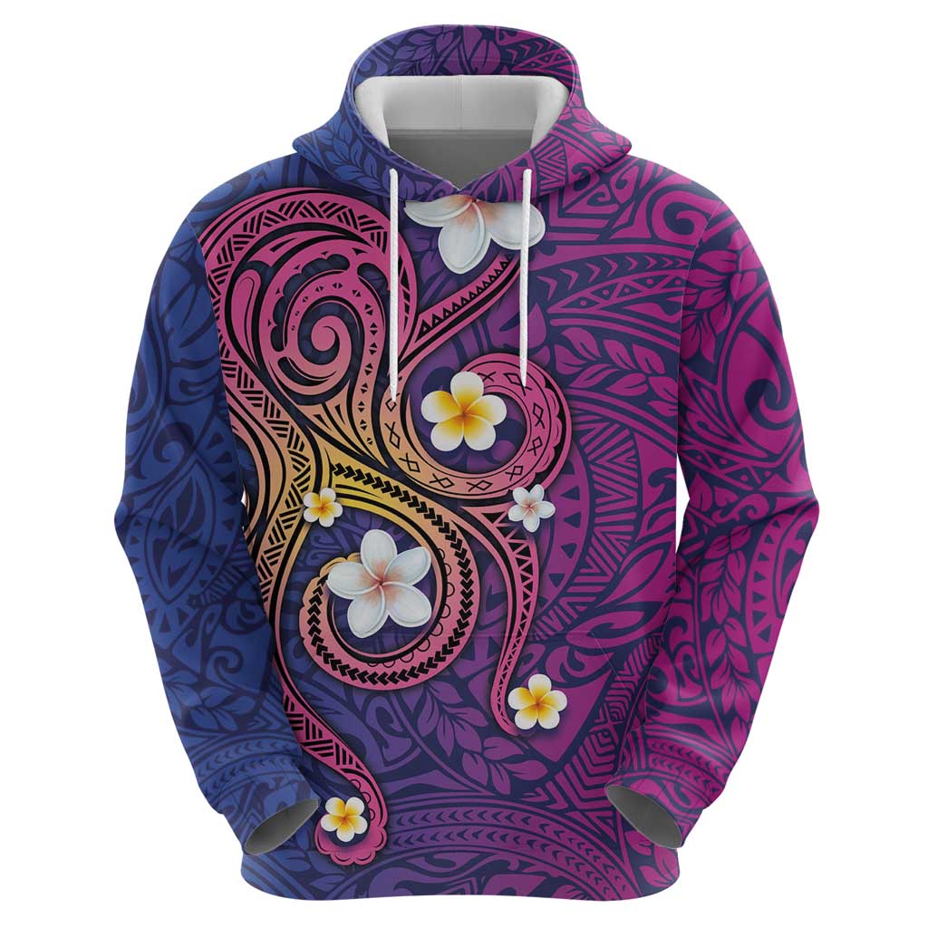Hawaiian Octopus Tattoo and Frangipani Hoodie LT03 - Polynesian Pride