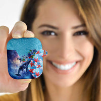 Hawaii Aloha Whales AirPods Case Hibiscus and Whales with Polynesian Pattern LT03 Blue - Polynesian Pride