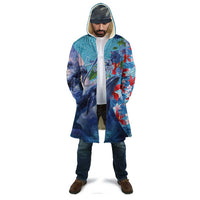Hawaii Aloha Whales Cloak Hibiscus and Whales with Polynesian Pattern LT03 - Polynesian Pride