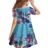 Hawaii Aloha Whales Family Matching Short Sleeve Bodycon Dress and Hawaiian Shirt Hibiscus and Whales with Polynesian Pattern LT03 - Polynesian Pride