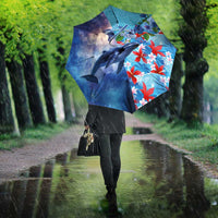 Hawaii Aloha Whales Umbrella Hibiscus and Whales with Polynesian Pattern LT03 - Polynesian Pride