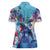 Hawaii Aloha Whales Women Polo Shirt Hibiscus and Whales with Polynesian Pattern - Polynesian Pride