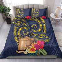 Tokelau Tokehega Day Bedding Set Coat of Arms with Polynesian Tattoo and Hibiscus LT03 - Polynesian Pride