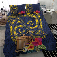 Tokelau Tokehega Day Bedding Set Coat of Arms with Polynesian Tattoo and Hibiscus LT03 - Polynesian Pride