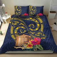 Tokelau Tokehega Day Bedding Set Coat of Arms with Polynesian Tattoo and Hibiscus LT03 - Polynesian Pride