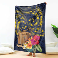 Tokelau Tokehega Day Blanket Coat of Arms with Polynesian Tattoo and Hibiscus LT03 - Polynesian Pride