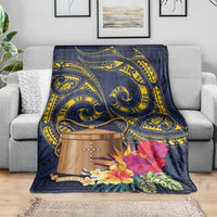 Tokelau Tokehega Day Blanket Coat of Arms with Polynesian Tattoo and Hibiscus LT03 - Polynesian Pride