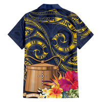 Tokelau Tokehega Day Family Matching Long Sleeve Bodycon Dress and Hawaiian Shirt Coat of Arms with Polynesian Tattoo and Hibiscus
