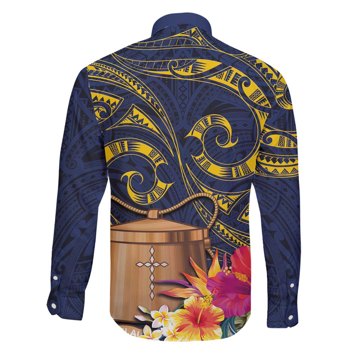 Tokelau Tokehega Day Family Matching Off Shoulder Short Dress and Hawaiian Shirt Coat of Arms with Polynesian Tattoo and Hibiscus