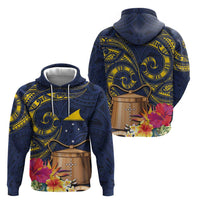 Tokelau Tokehega Day Hoodie Coat of Arms with Polynesian Tattoo and Hibiscus LT03 - Polynesian Pride