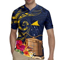 Tokelau Tokehega Day Rugby Jersey Coat of Arms with Polynesian Tattoo and Hibiscus LT03 - Polynesian Pride
