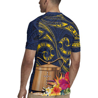 Tokelau Tokehega Day Rugby Jersey Coat of Arms with Polynesian Tattoo and Hibiscus LT03 - Polynesian Pride