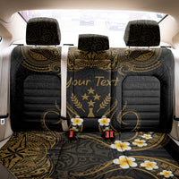 Personalised Kosrae Liberation Day Back Car Seat Cover Polynesian Tattoo and Plumeria Gold Color LT03 - Polynesian Pride