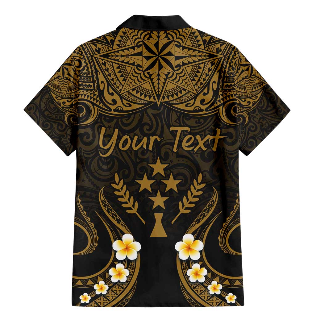 Personalised Kosrae Liberation Day Family Matching Mermaid Dress and Hawaiian Shirt Polynesian Tattoo and Plumeria Gold Color LT03 - Polynesian Pride