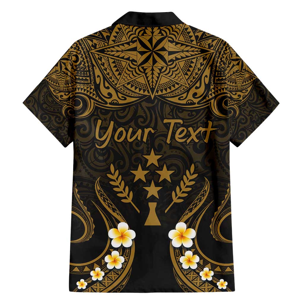 Personalised Kosrae Liberation Day Family Matching Summer Maxi Dress and Hawaiian Shirt Polynesian Tattoo and Plumeria Gold Color LT03 - Polynesian Pride
