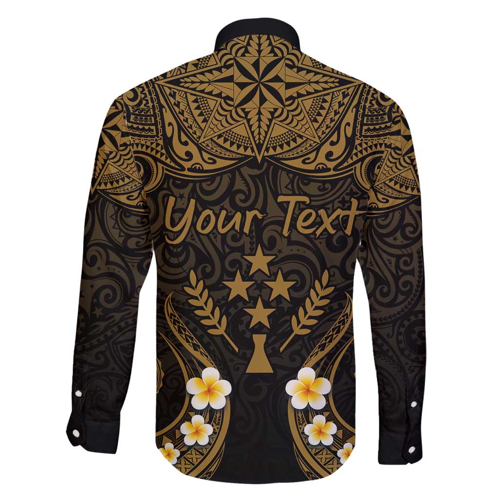 Personalised Kosrae Liberation Day Family Matching Summer Maxi Dress and Hawaiian Shirt Polynesian Tattoo and Plumeria Gold Color LT03 - Polynesian Pride
