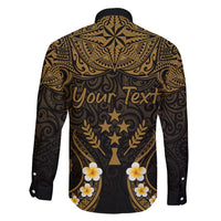 Personalised Kosrae Liberation Day Family Matching Summer Maxi Dress and Hawaiian Shirt Polynesian Tattoo and Plumeria Gold Color LT03 - Polynesian Pride