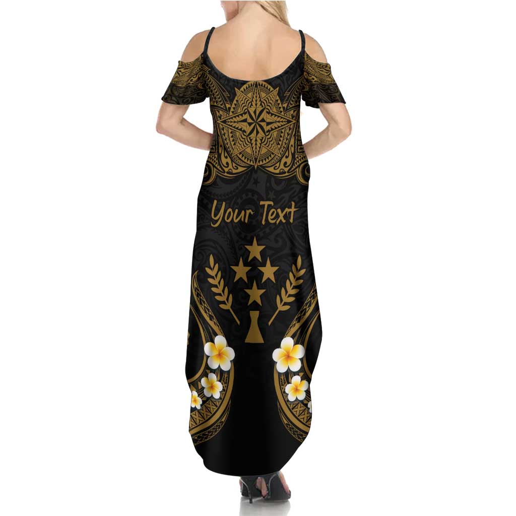Personalised Kosrae Liberation Day Family Matching Summer Maxi Dress and Hawaiian Shirt Polynesian Tattoo and Plumeria Gold Color LT03 - Polynesian Pride